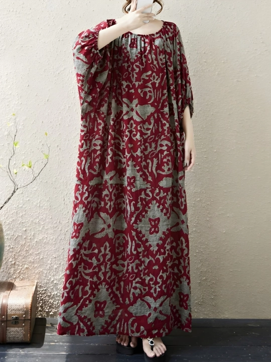 Ko‘ylak, erkin BOHO uslubidagi bichim, L, XL, XXL, XXXL o‘lchamlariga mos keladi