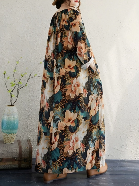 Ko‘ylak, erkin BOHO uslubidagi bichim, L, XL, XXL, XXXL o‘lchamlariga mos keladi