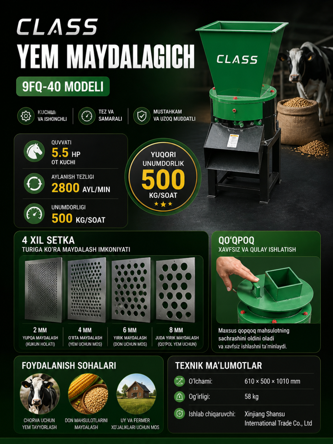 CLASS yem maydalagich, don maydalash apparati,  yem tayyorlash uskunasi