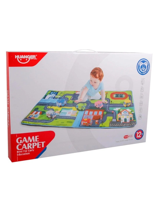 Игровой коврик для детей автопарковка микро город 80x158 см
