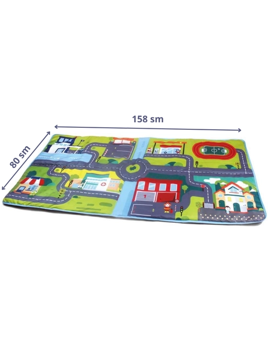 Игровой коврик для детей автопарковка микро город 80x158 см