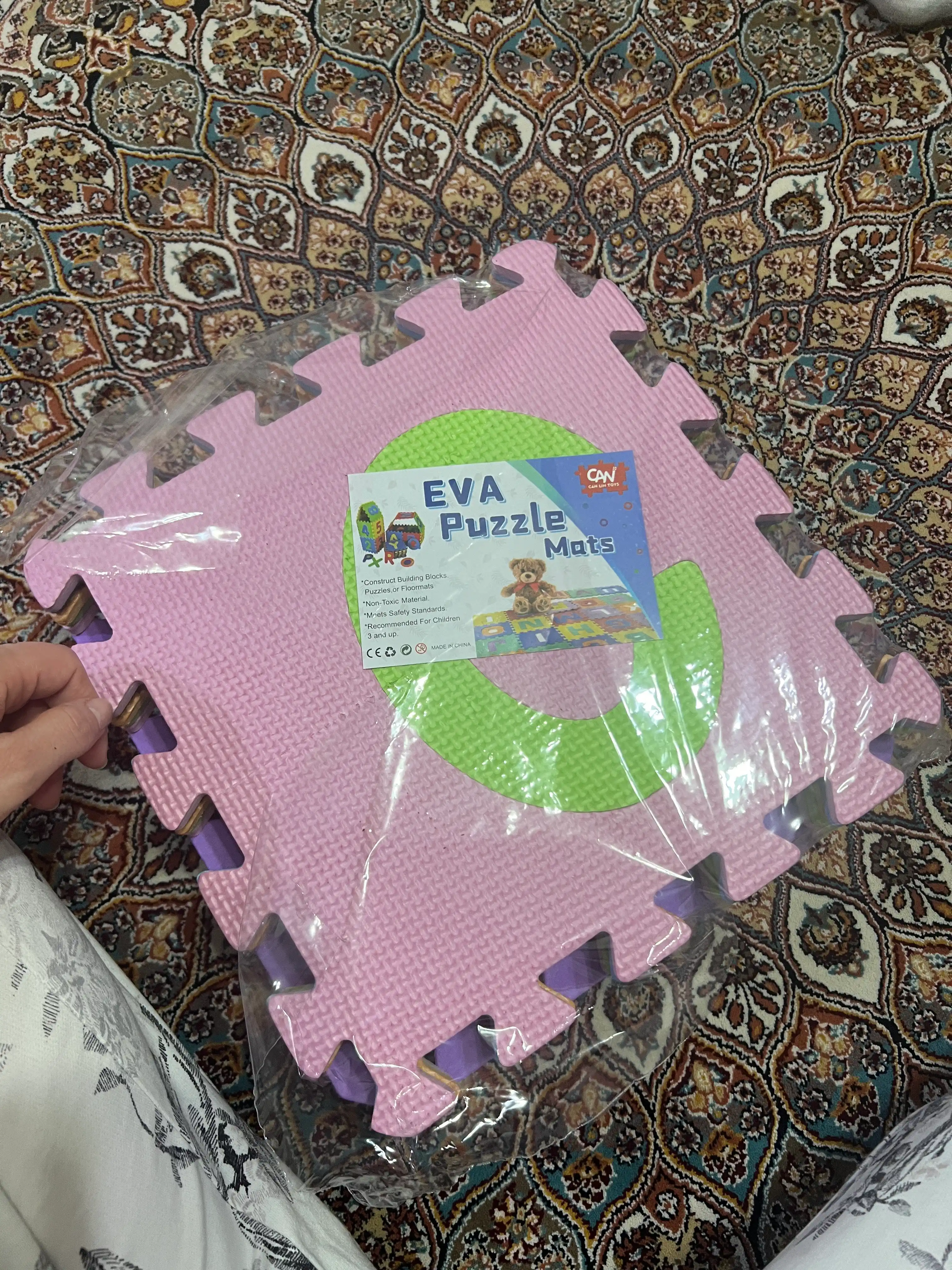 Коврик-пазл детский EVA 10 деталей 29×29 см мягкий напольный