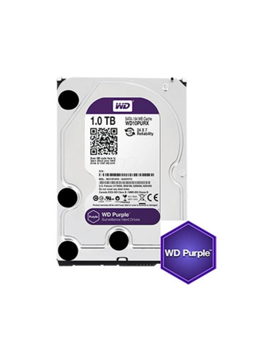 Qattiq disk HDD - Disk - 1 TB, Western Digital, Purple WD10PURX-78, SATA 3.5"