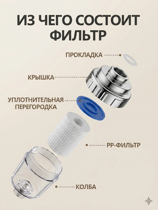 Универсальный фильтр для воды для душа,стиральной и посудомоечной машины, сменный картридж