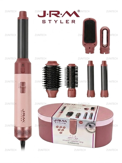 Фен для волос Airwrap JRM styler, 6 в 1, воздушная укладка и автоматическая плойка — ZUNITCH-JRM6IN1-ВИШН