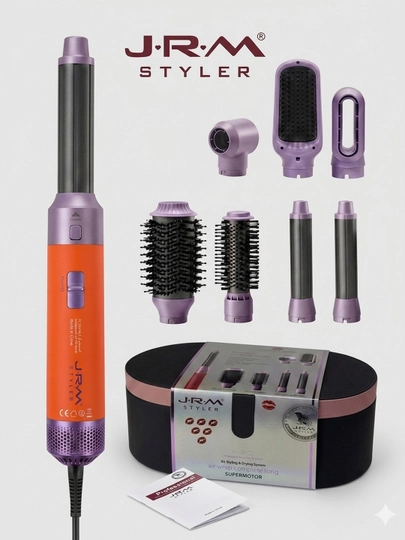 Фен для волос Airwrap JRM styler, 6 в 1, воздушная укладка и автоматическая плойка — ZUNITCH-JRM6IN1-АМЕТИС