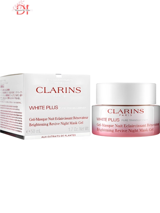 Yuz uchun kechki gel-niqob Clarins White Plus Mask Gel namlash va yorqinlik uchun