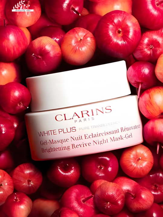 Yuz uchun kechki gel-niqob Clarins White Plus Mask Gel namlash va yorqinlik uchun