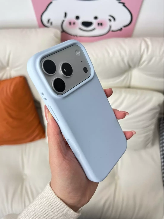 IPhone 13-17, Pro, Pro Max uchun silikon g‘ilof, chang yig‘maydi, oson tozalanadi