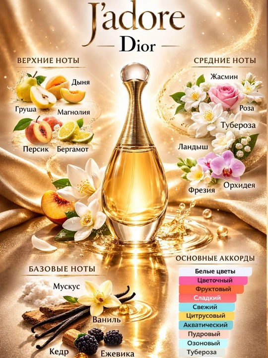 JADORE DIOR ayollar uchun parfyum (4–6 soatgacha saqlanadi)