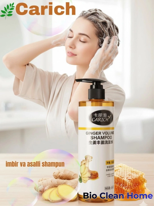 Sochlarga hajm berish uchun Carich zanjabil shampuni, 450 ml