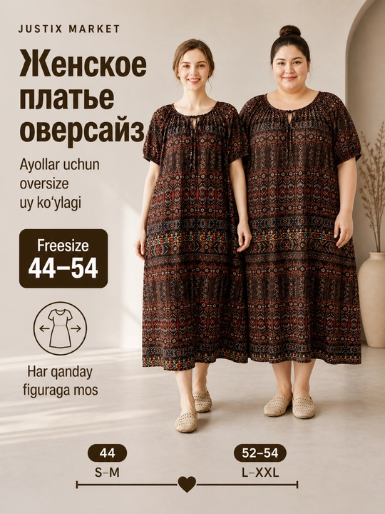 Женское платье летнее, домашнее, свободное, штапель платье oversize
