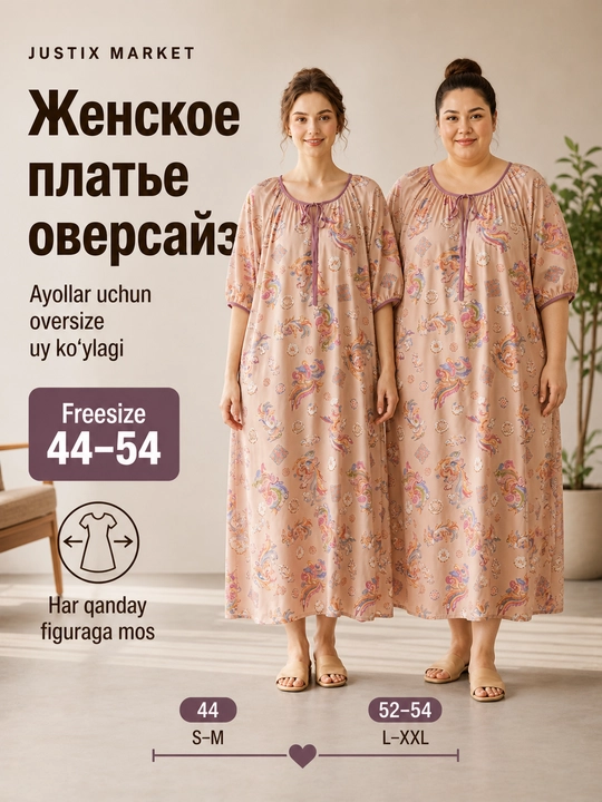 Женское платье летнее, домашнее, свободное, штапель платье oversize