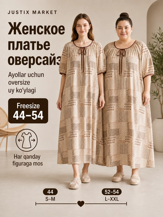 Женское платье летнее, домашнее, свободное, штапель платье oversize