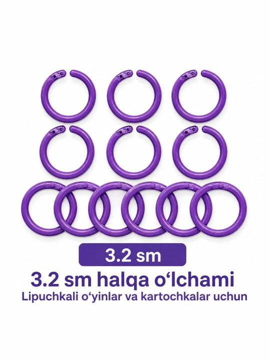 Пластиковое кольцо для карточек 3.2 см – binder ring для обучающих карточек