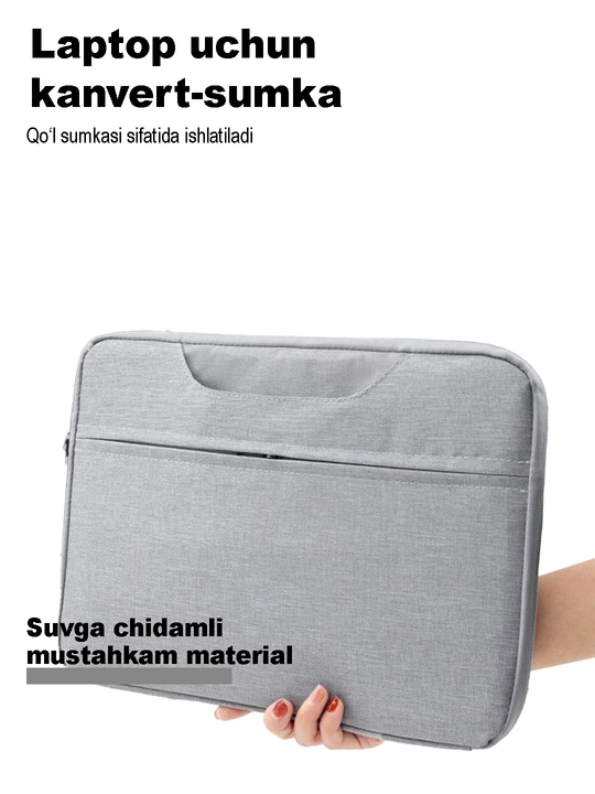 Notebook va MacBook uchun 13, 14, 15.6 dyumli sumka