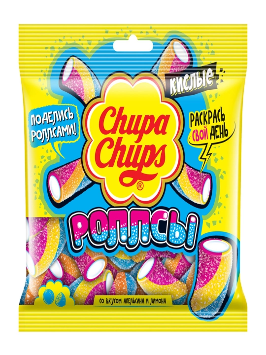 Жевательный мармелад Chupa Chups Кислые роллсы 150гр