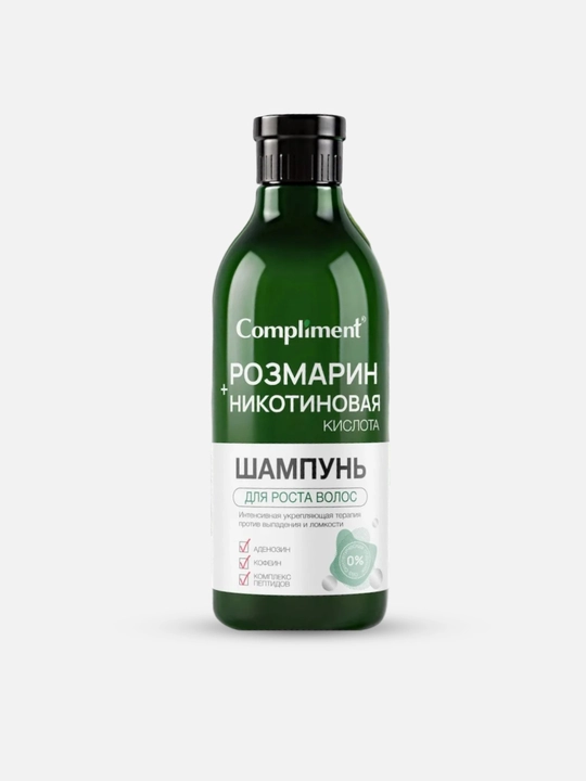 Soch o‘sishi uchun shampun Compliment, rozmarin va nikotin kislotasi bilan, 400 ml