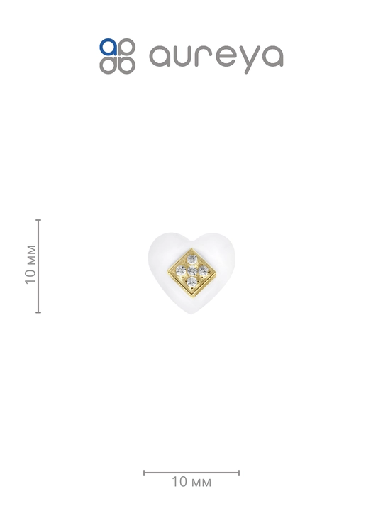 Серьги из серебра 925 пробы с родием, вставки: фианит, керамика OS00201E-0Y-Z0G