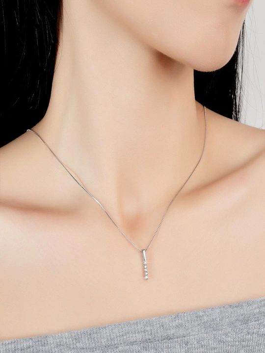 Ayollar uchun moissanite toshli 925 probali kumush zanjir