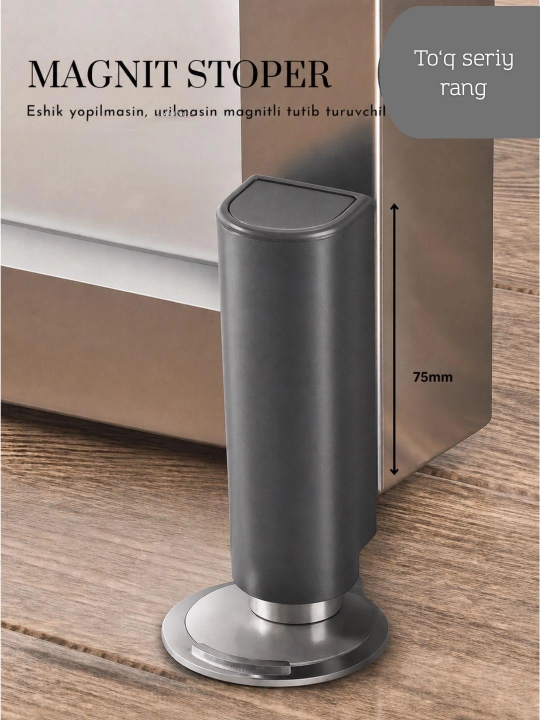 Magnitli yashirin eshik stoperi, teshmasdan o‘rnatiladi, kuchli ushlovchi, polga - 