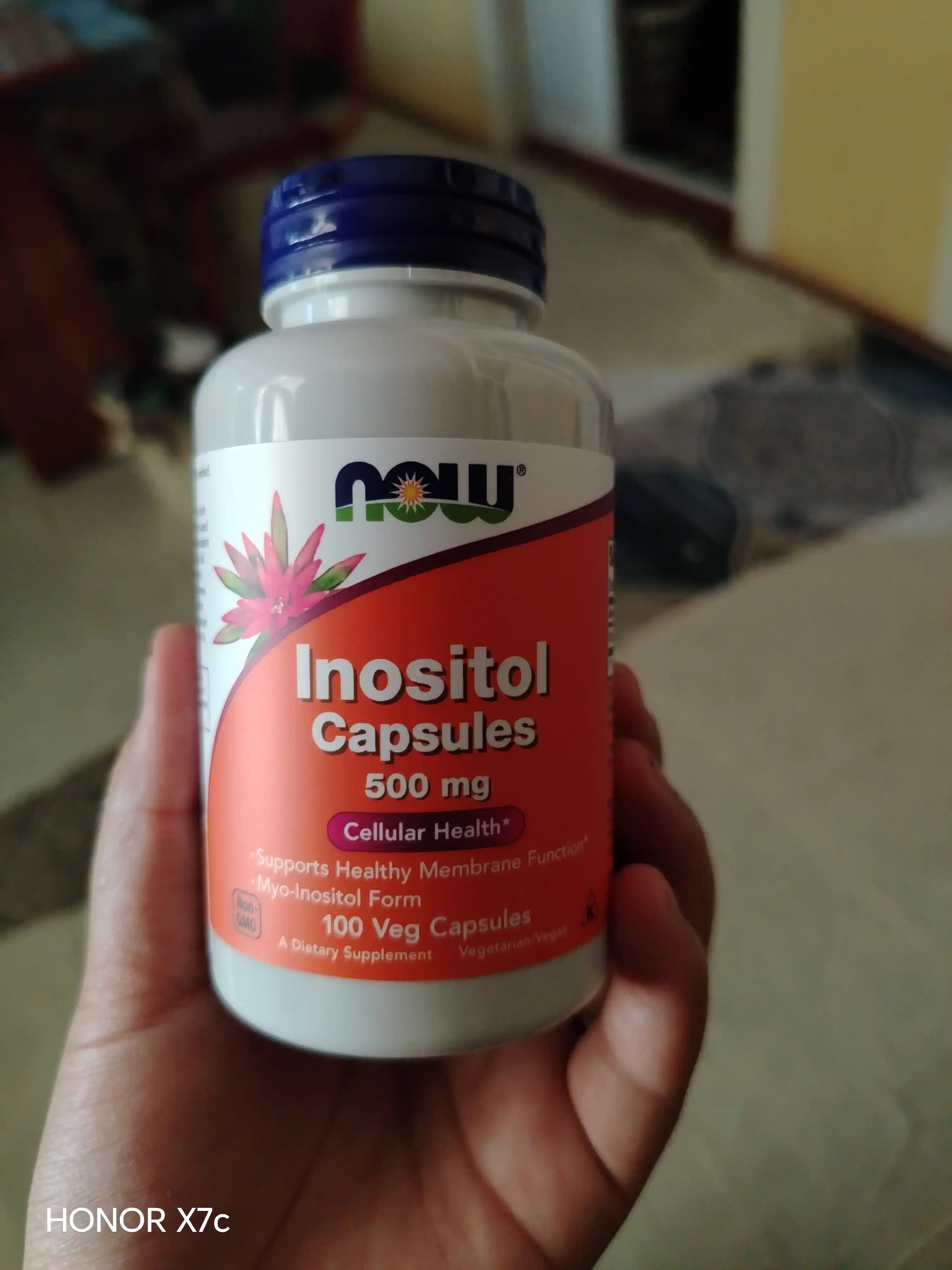 NOW Supplements, Inositol 500 mg, membrana va hujayra salomatligi, 100 kapsula Halol