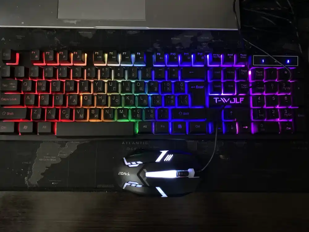 Игровая клавиатура и мышь T-wolf TF200, TF270, с RGB-подсветкой