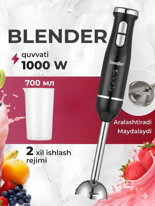 Sonifer qo'l blenderi, suvga cho'mdiruvchi, ixcham va kuchli - 