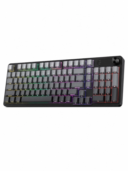 Игровая клавиатура IP98, 98 клавиш, серо-белая, RGB, 3 режима