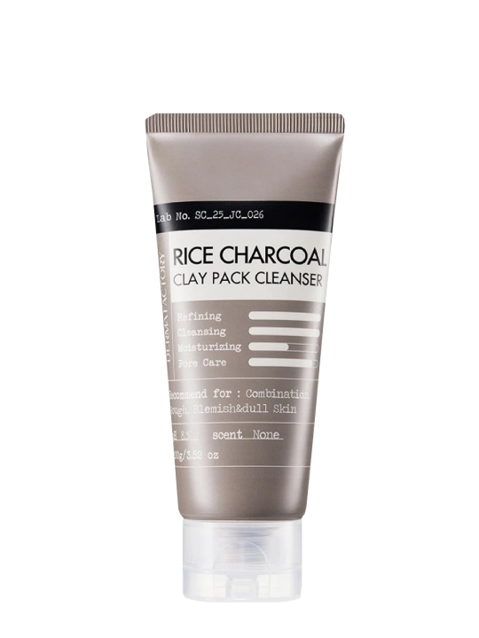 Очищающая глиняная пенка-маска DERMA FACTORY Rice Charcoal Clay Pack Cleanser - 