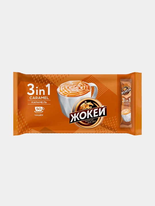 Qahva Jokey Caramel, 3 tasi 1 da, 50 dona - 