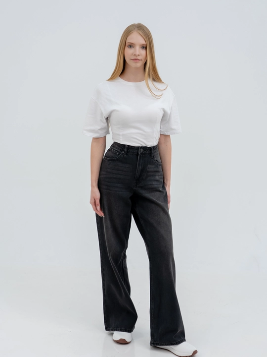 Ayollar uchun keng jinsi shim, 98% paxtа, kuz uchun, S-XL, bir razmer katta yuradi
