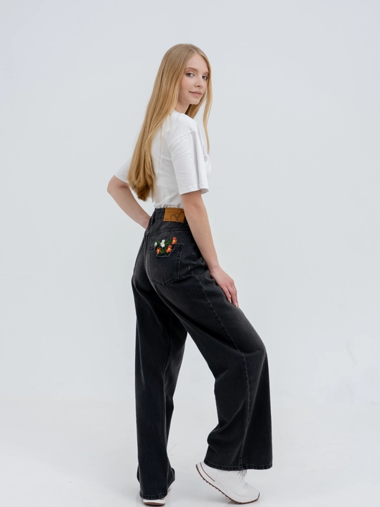 Ayollar uchun keng jinsi shim, 98% paxtа, kuz uchun, S-XL, bir razmer katta yuradi