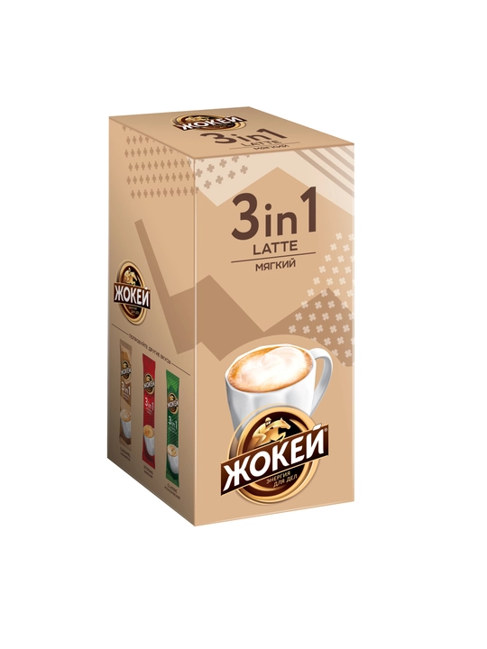 Qahva Жокей 3 tasi 1 da Latte, 12 g, 10 paketchalar