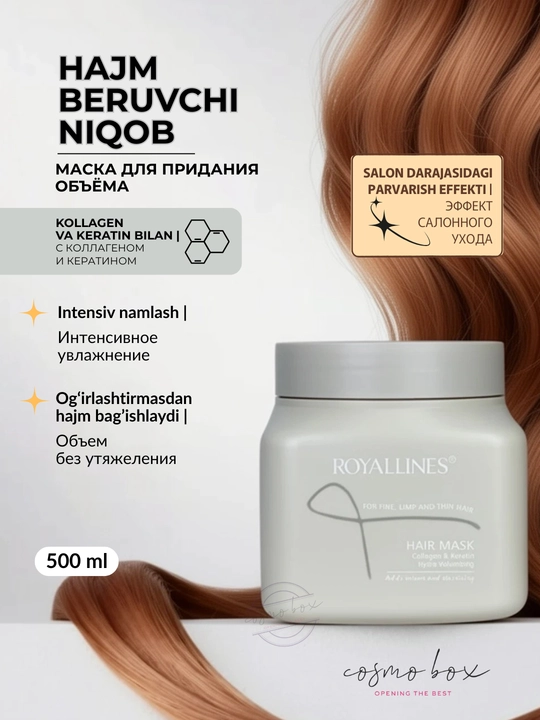 ROYALLINES soch uchun niqob, oziqlantirish va parvarish, 500 ml - 