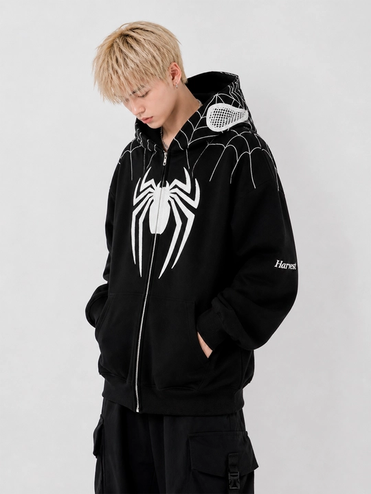 Xudi zip Unisex, o‘rgimchak odam, paxtadan, katta, unisex, marvel, XB, unisex