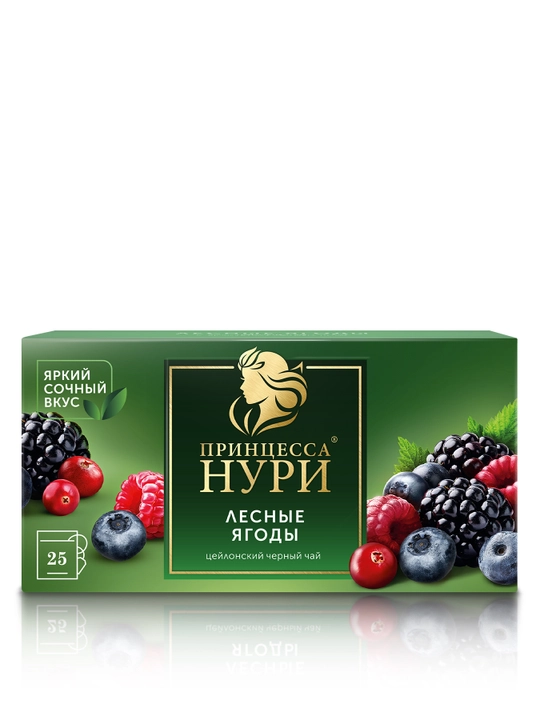 Qora choy Prinsessa Nuri yovvoyi rezavorlar, 25 * 1.5 g
