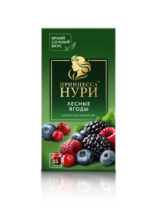 Qora choy Prinsessa Nuri yovvoyi rezavorlar, 25 * 1.5 g