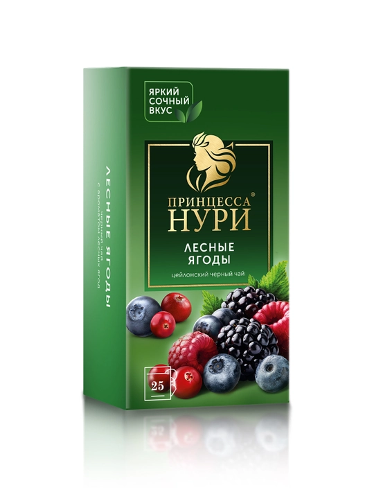 Qora choy Prinsessa Nuri yovvoyi rezavorlar, 25 * 1.5 g