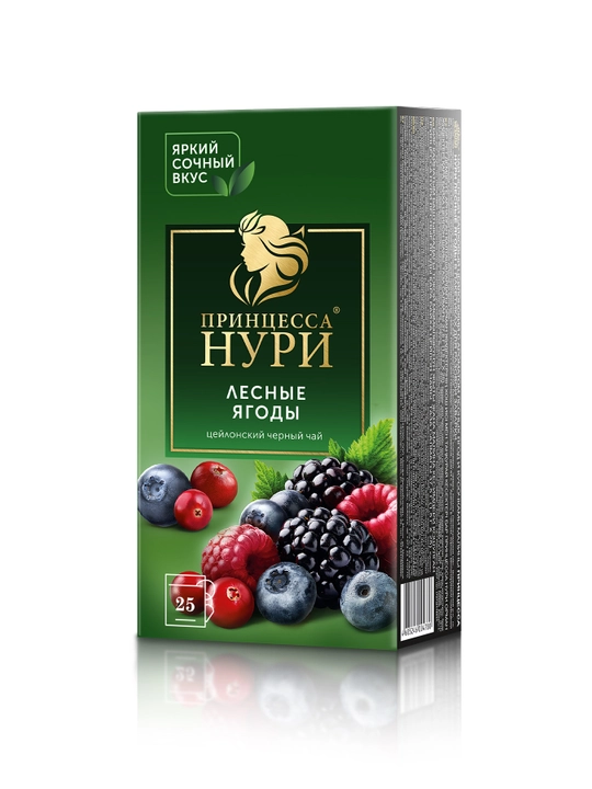 Qora choy Prinsessa Nuri yovvoyi rezavorlar, 25 * 1.5 g