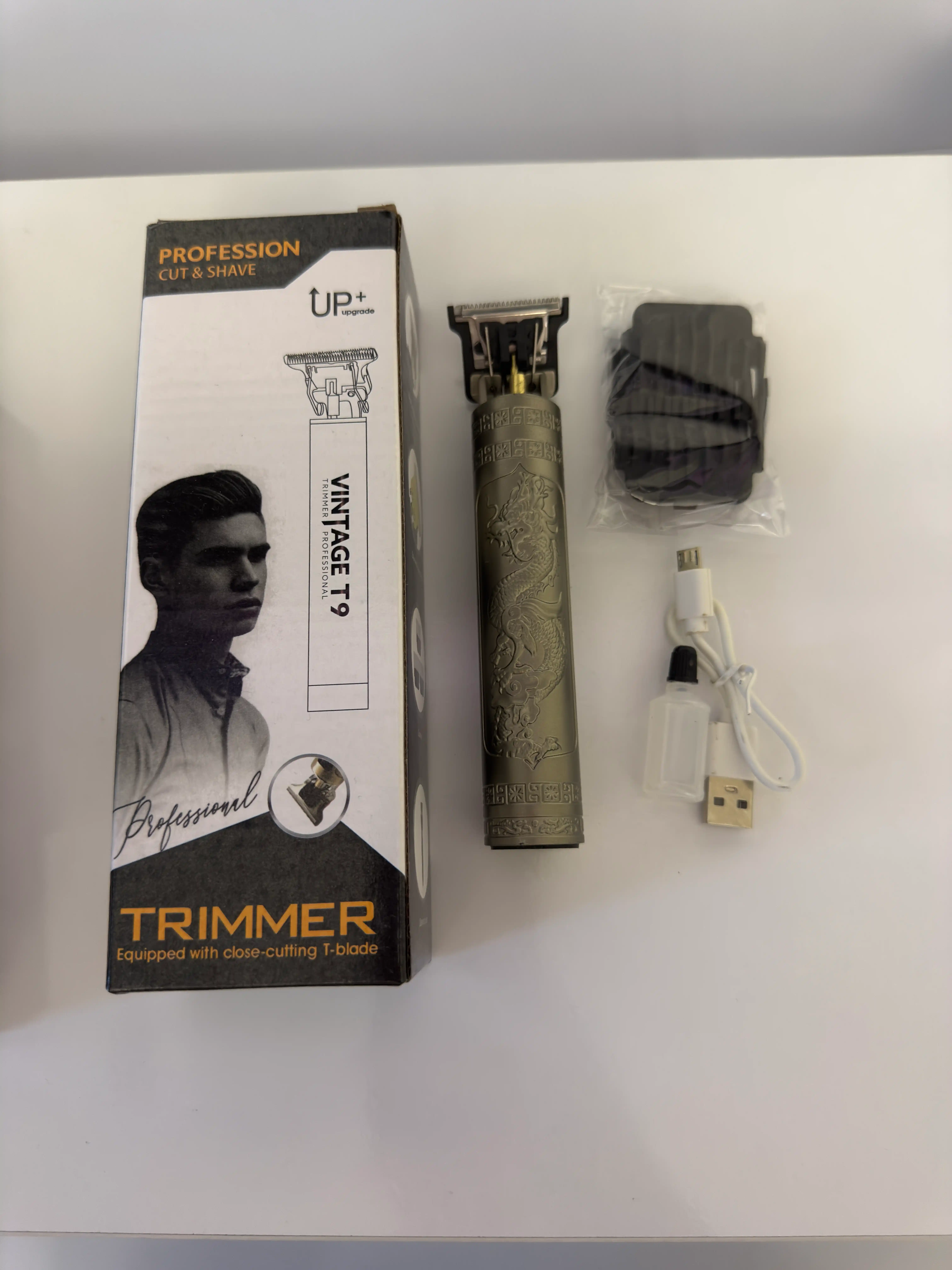 Триммер VINTAGE T9 для бороды, Машинка для стрижки, USB беспроводной