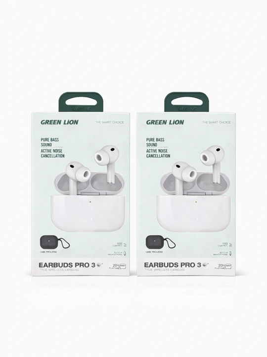 ANC shovqinsizlantirishli Green Lion Earbuds Pro 3 simsiz quloqchinlari, Bluetooth 5.4 - 