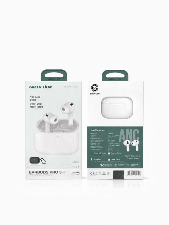 ANC shovqinsizlantirishli Green Lion Earbuds Pro 3 simsiz quloqchinlari, Bluetooth 5.4