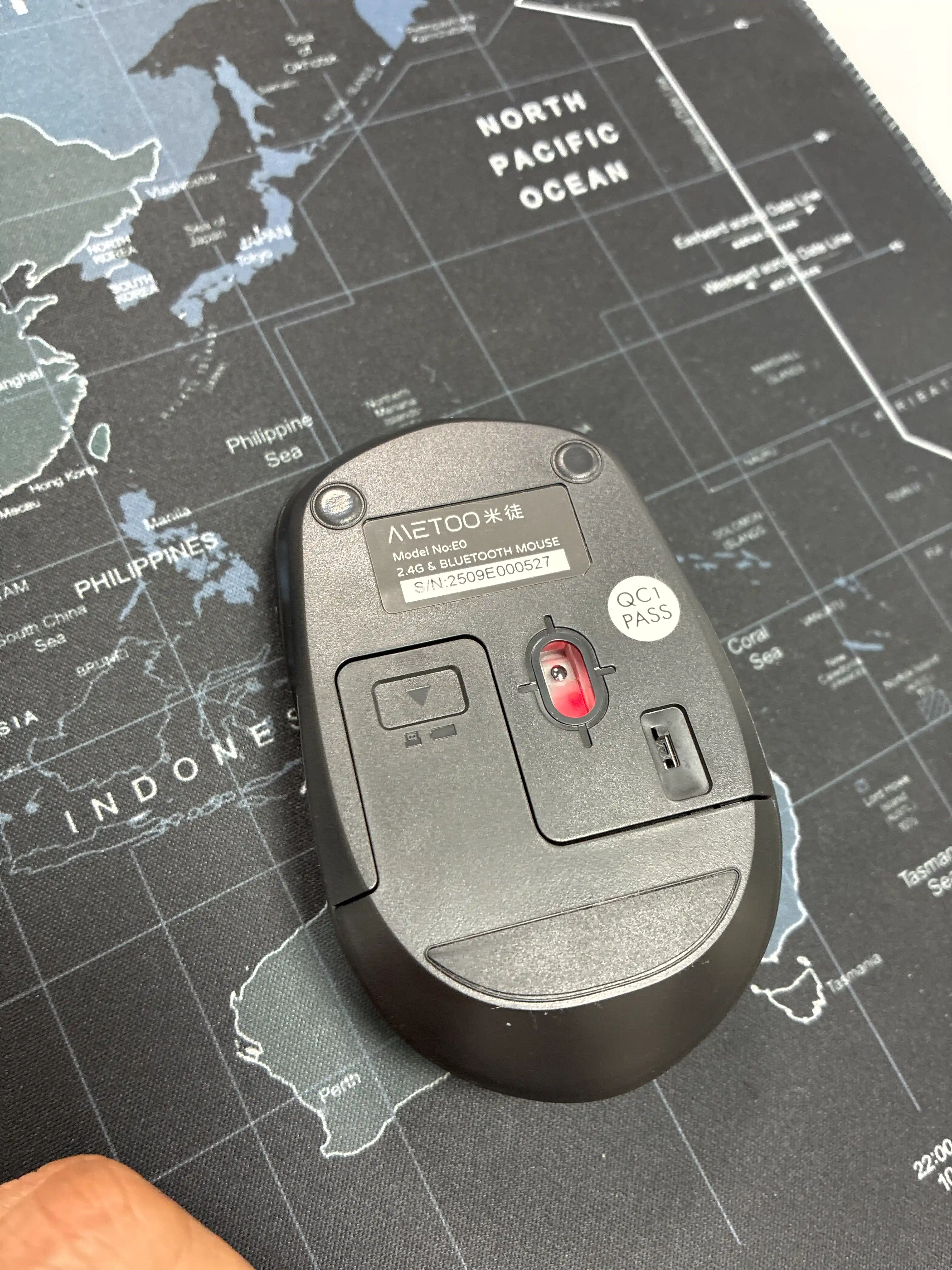 Sichqoncha 2.4G va Bluetooth qo‘llab-quvvatlovchi Metoo E0 simsiz va shovqinsiz