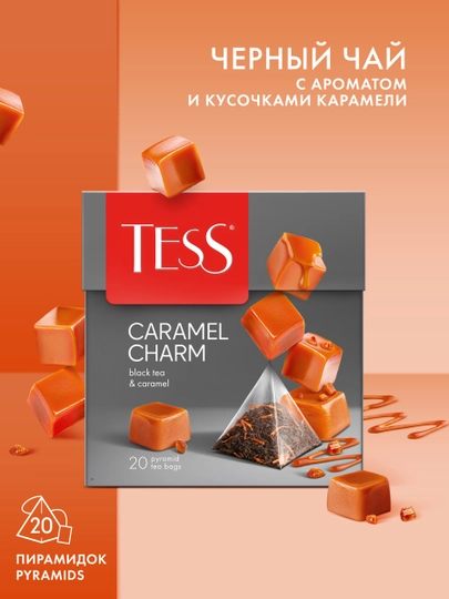 Чёрный чай TESS Caramel Charm, в пирамидках, 1.8 г * 20 шт — NIVEA-GRE0045