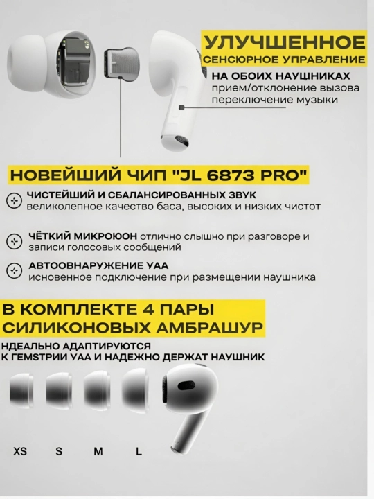 Наушники беспроводные AiPods PRO 2 с шумоподавлением