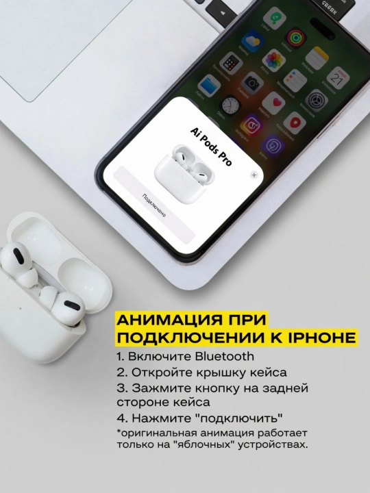 Наушники беспроводные AiPods PRO 2 с шумоподавлением