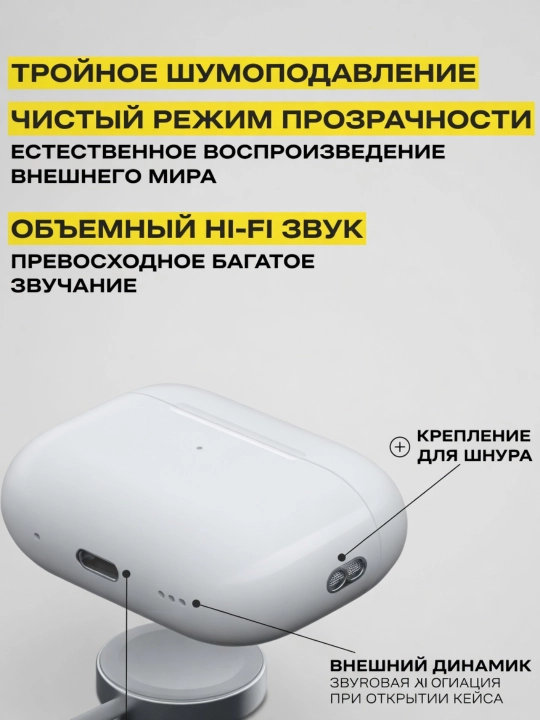 Наушники беспроводные AiPods PRO 2 с шумоподавлением