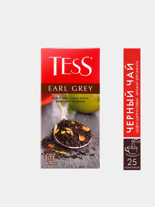 Чёрный чай Tess Earl Grey, 1.8 г, 25 шт