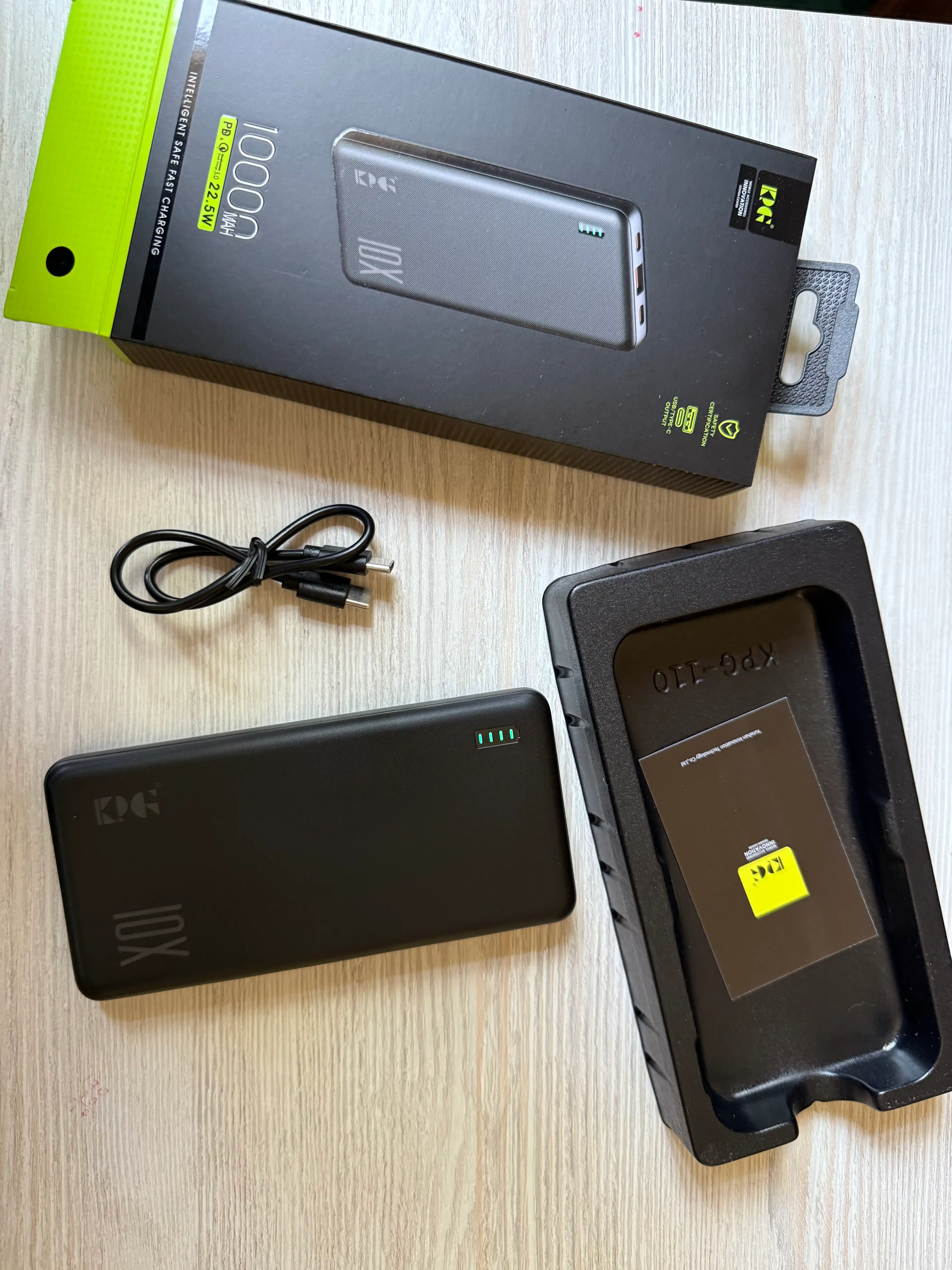 KPG 10000mAh Power Bank 22.5W Fast Charge –Tez quvvatlovchi, Type-C,iPhone va Android uchun